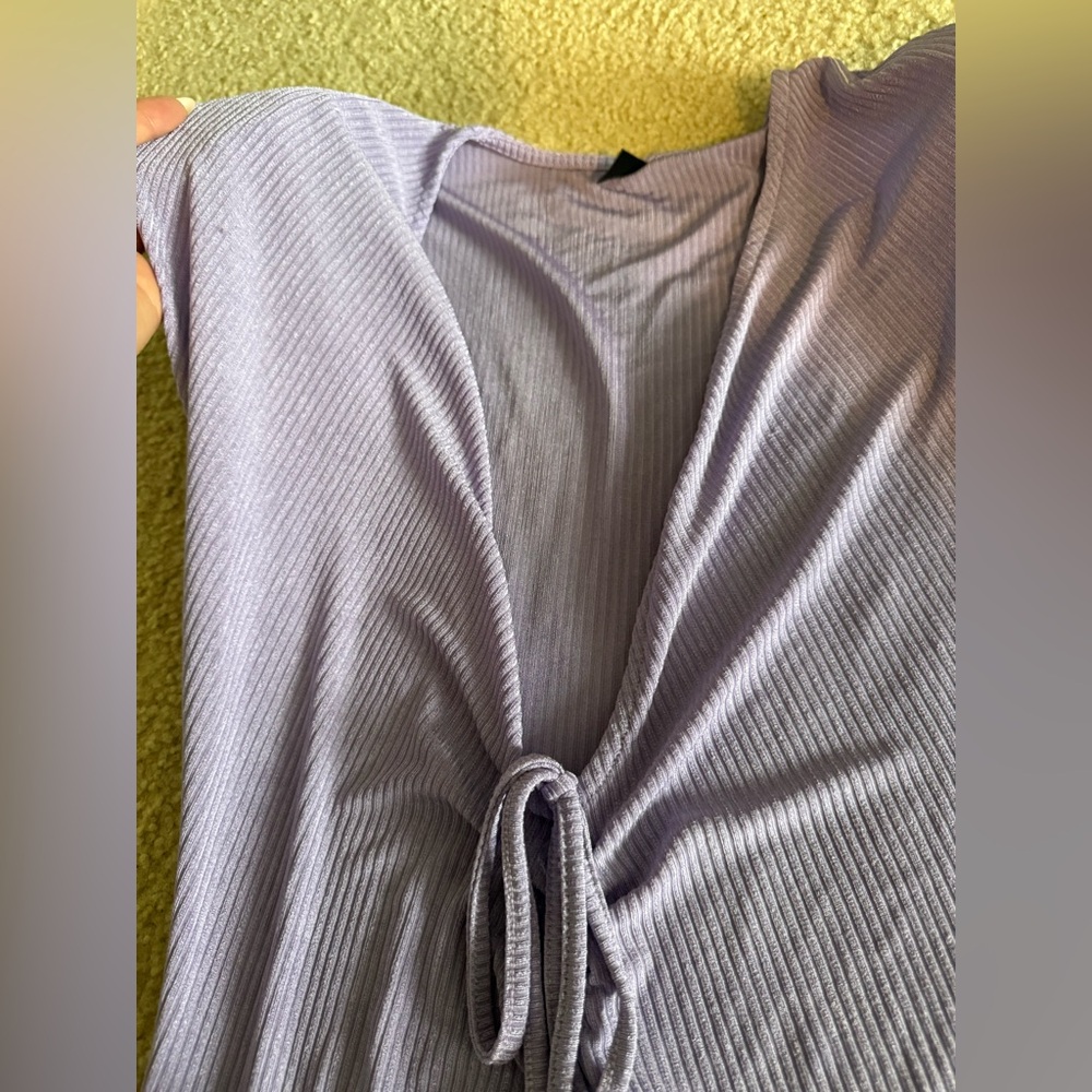 Lavender Ribbed Women's Top - Picture 2 of 3